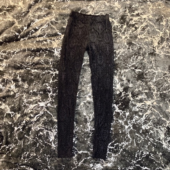 Topshop Pants - Black Paisley Semi-Sheer Leggings